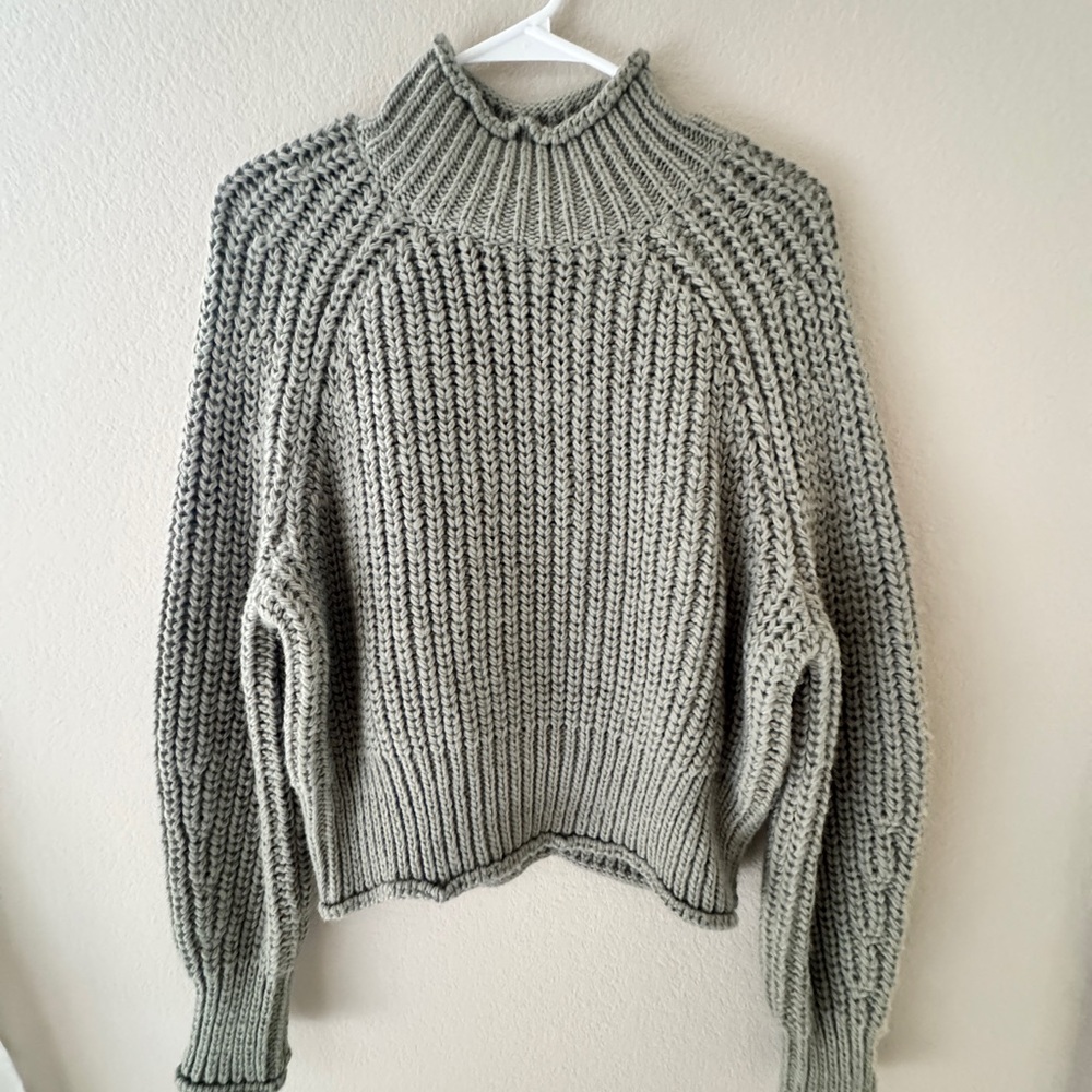 H&M Chunky Knit Cowl Sweater - Sage